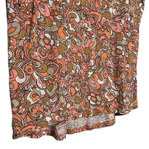 Michael Kors Top Woman's Size Medium Short Cap Sleeve Round Neck Viscose Retro - Picture 4 of 7